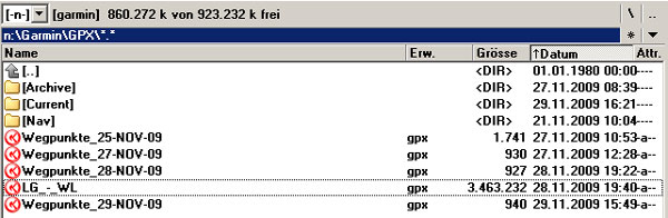 Eigene Wegpunkte werden in GPX-Dateien abgelegt... Eigene Wegpunkte werden in GPX-Dateien abgelegt...