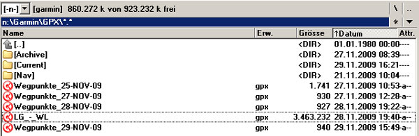 Eigene Wegpunkte werden in GPX-Dateien abgelegt...
